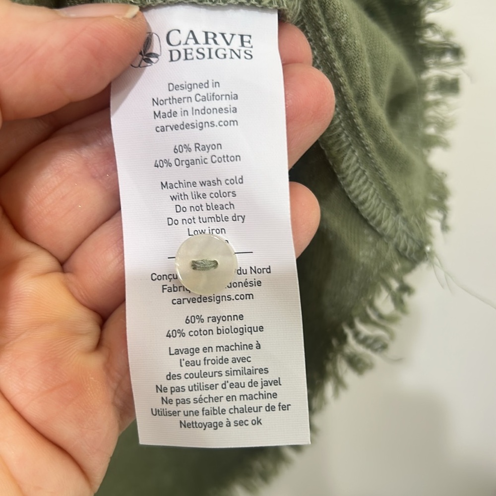 CARVE DESIGNS Sawyer Twill Shirt Olive Bandana Green Size Medium - Picture 14 of 16